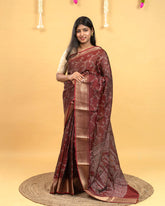 SC4031 - Dola Saree With Black Print